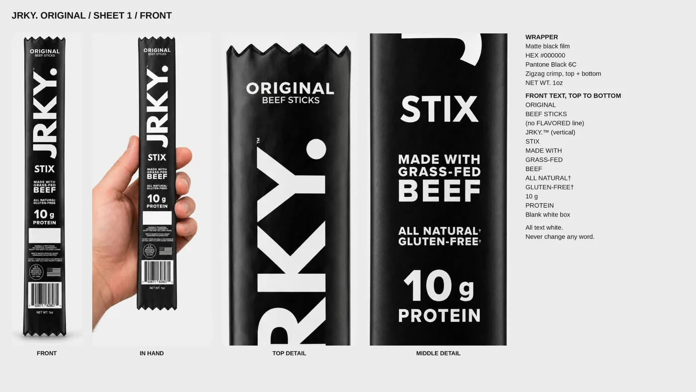 Product sheet for the beef stick wrapper